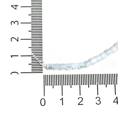 1 String, 3x3mm Sky Blue Tyre Mother Of Pearl Shell Beads
