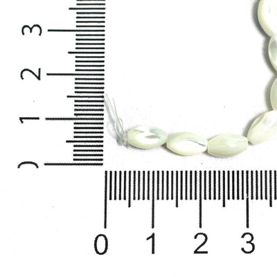1 String, 9x6mm Off White Oval Mother Of Pearl Shell Beads