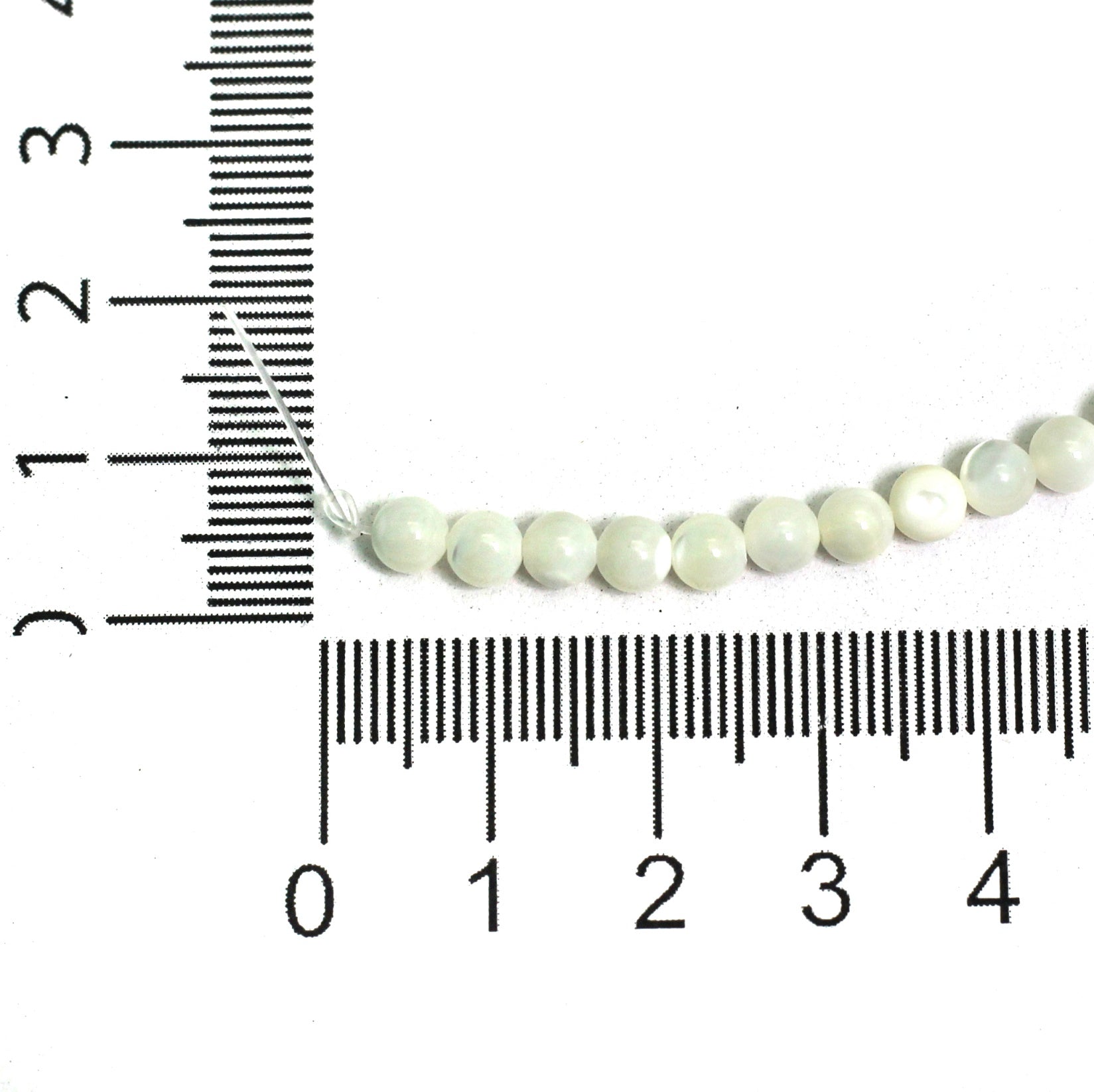 1 String, 6mm Off White Round Mother Off pearl Shell Beads