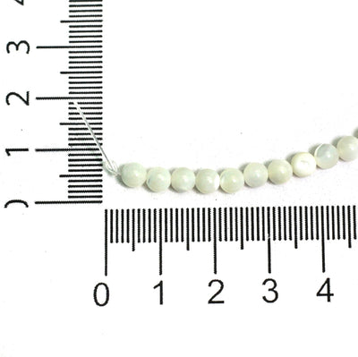 1 String, 6mm Off White Round Mother Off pearl Shell Beads