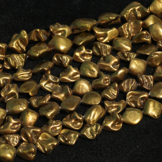 1 String, 22mm Golden Shell Pearl Beads