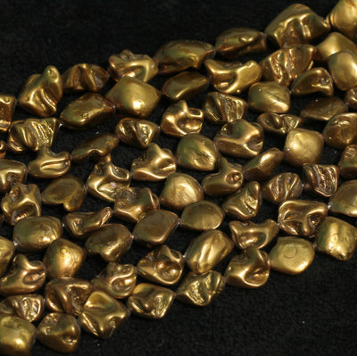 1 String, 22mm Golden Shell Pearl Beads