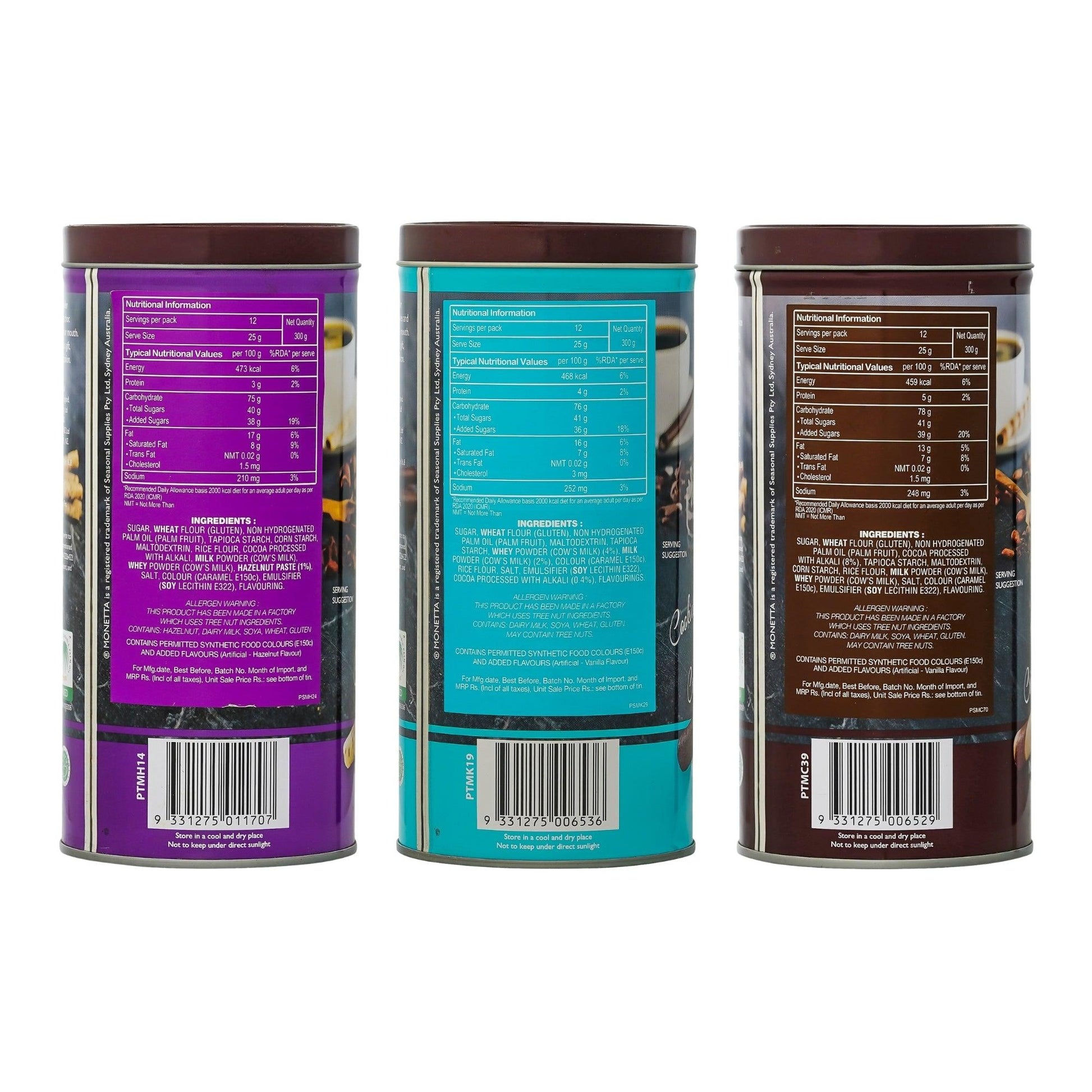 Hazelnut, Cookies & cream, Chocolate Wafer Sticks Combo