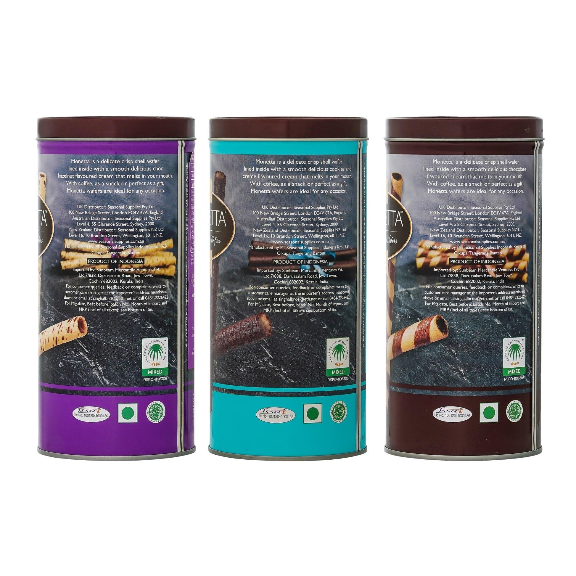 Hazelnut, Cookies & cream, Chocolate Wafer Sticks Combo