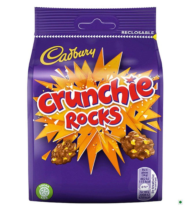 CADBURY Crunchie Rocks Chocolate Milk Snacking Bag - 110 g