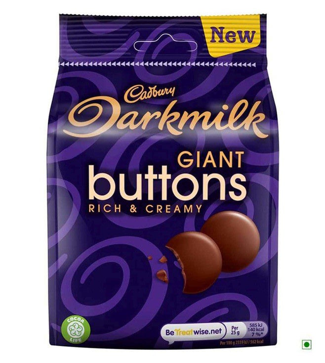 CADBURY Dark Milk Buttons Chocolate Snacking Pouch - 105 g