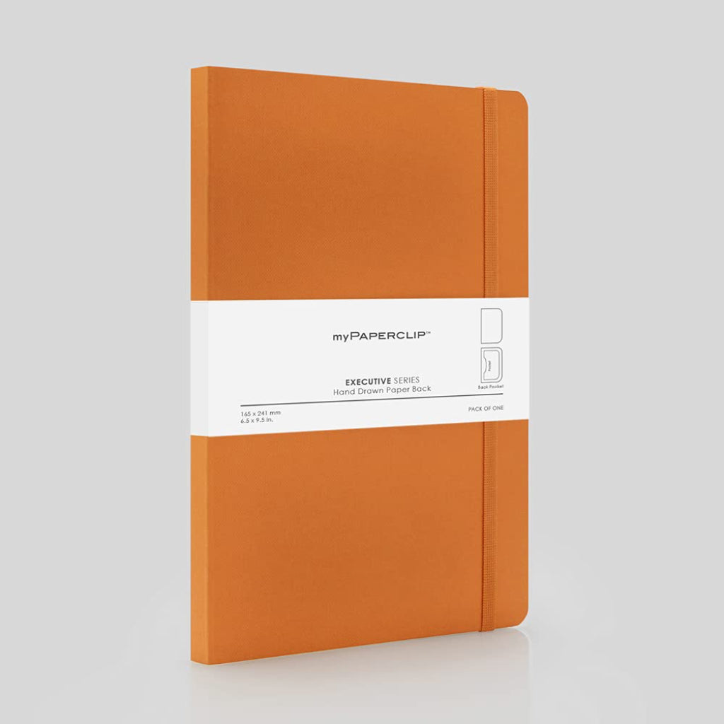 Mypaperclip Executive Series Notebook, A5 (148X 210Mm, 5.83 X 8.27 In.) Plain, Esx192A5-P Orange