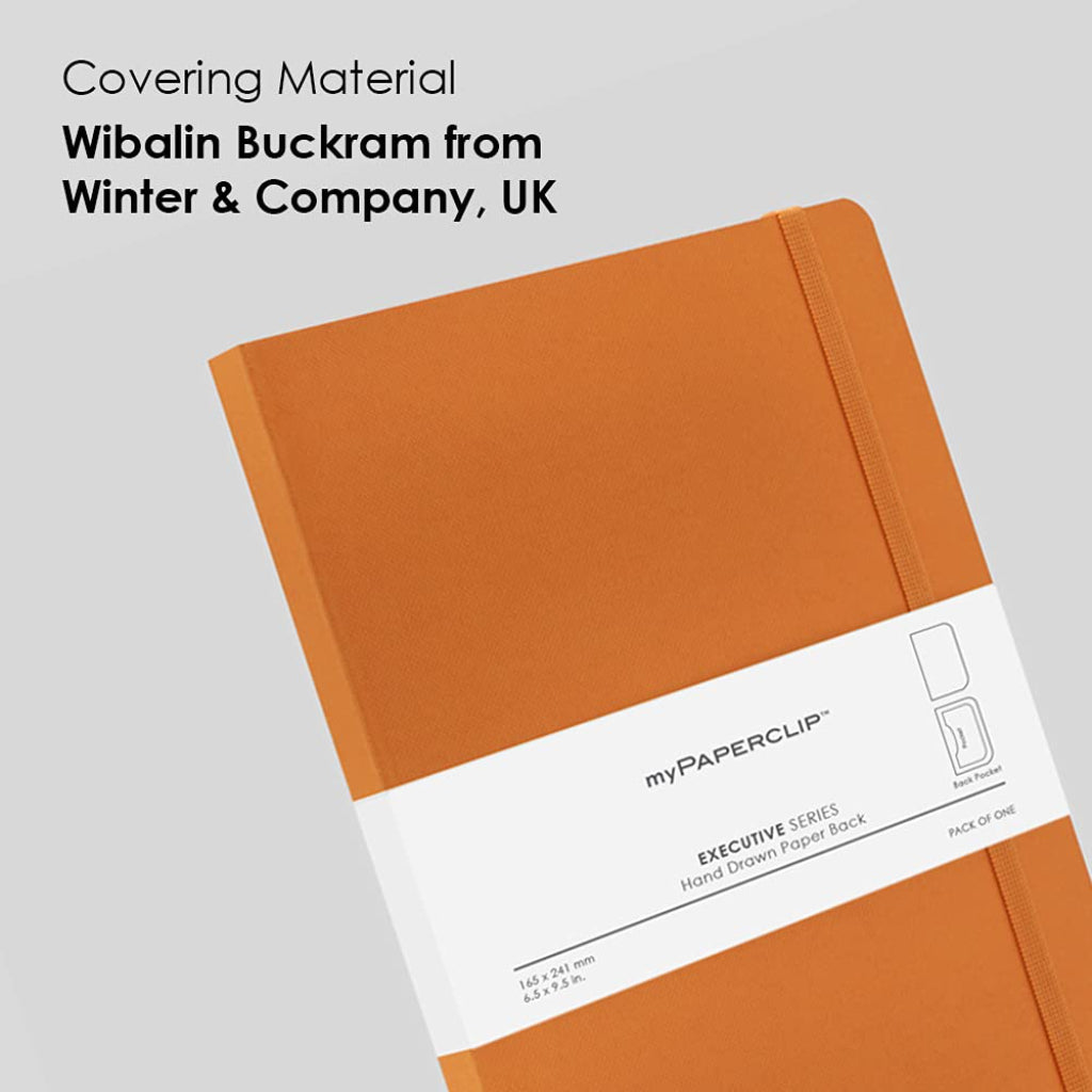 Mypaperclip Executive Series Notebook, A5 (148X 210Mm, 5.83 X 8.27 In.) Plain, Esx192A5-P Orange