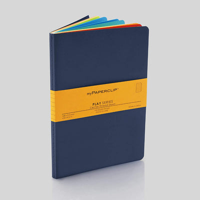Mypaperclip Play Series Notebook, A5 (148 X 210 Mm, 5 .83 X 8.27 In.) Ruled, Multi-Colour Pscs192A5-R - Blue
