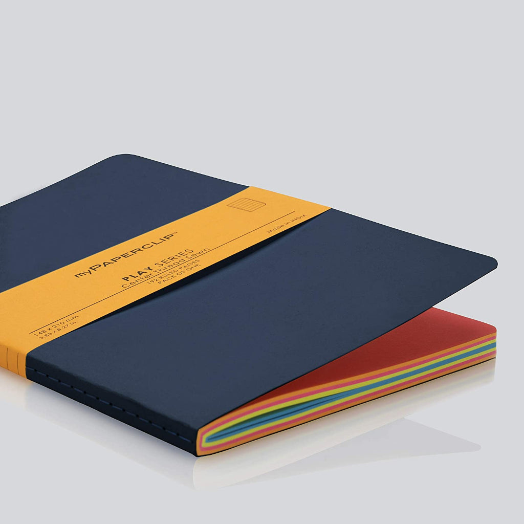 Mypaperclip Play Series Notebook, A5 (148 X 210 Mm, 5 .83 X 8.27 In.) Ruled, Multi-Colour Pscs192A5-R - Blue