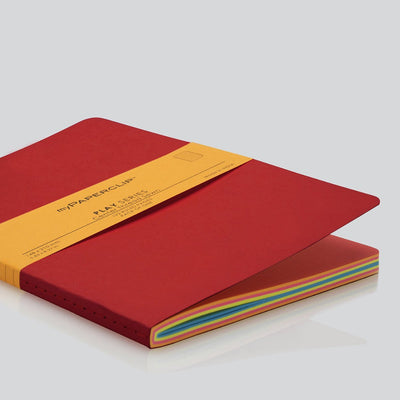 Mypaperclip Play Series Notebook, A5 (148 X 210 Mm, 5 .83 X 8.27 In.) Ruled, Multi-Colour Pscs192A5-R - Red
