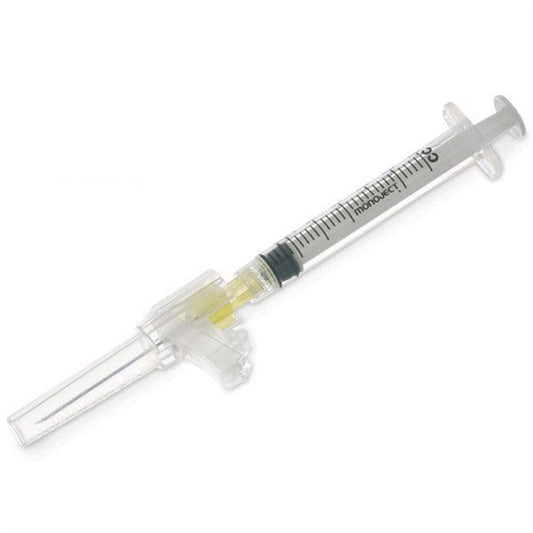 Magellan 3 mL Syringe 25 Gauge x 5/8" inch Hypodermic Safety Needle, 50/Box