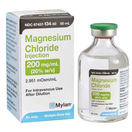Magnesium Chloride Injection IV Intravenous Deficiency 200 mg/mL Multi-dose Vial 50 mL (Rx)