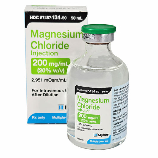 Magnesium Chloride Injection IV Intravenous Deficiency 200 mg/mL Multi-dose Vial 50 mL (Rx)