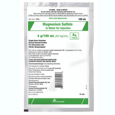 IV Bags Magnesium Sulfate 4% in Water IV Bags 100 mg x 24/Case (RX)