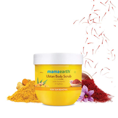 Mamaearth Ubtan Body Scrub with Turmeric and Saffron for Tan Removal (200 gm)