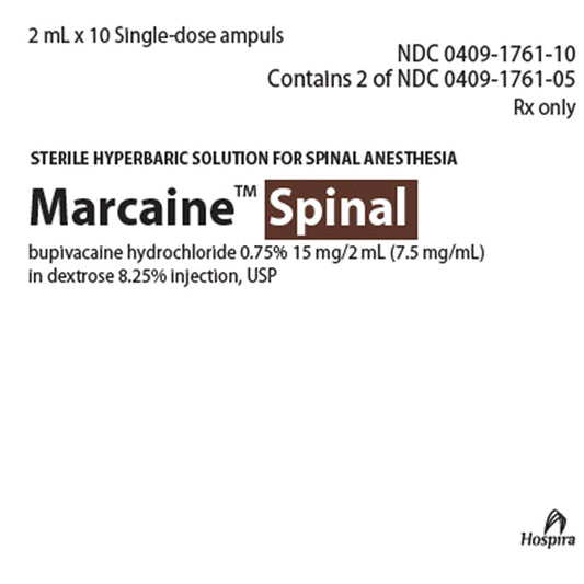 Marcaine Spinal (bupivacaine hydrochloride 0.75% in dextrose injection) 2 mL x 10 Single-Dose Ampules