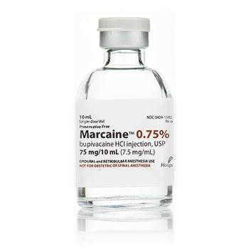 Marcaine (Bupivacaine Hydrochloride) 0.75% Injection 10 mL Vials, 10/pack (Rx)