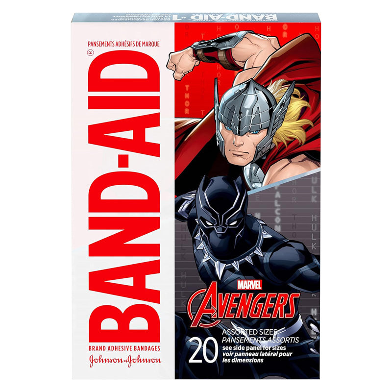 Band-Aid Adhesive Bandages Marvel Avengers Characters Assorted Sizes 20 Count