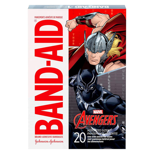 Band-Aid Adhesive Bandages Marvel Avengers Characters Assorted Sizes 20 Count