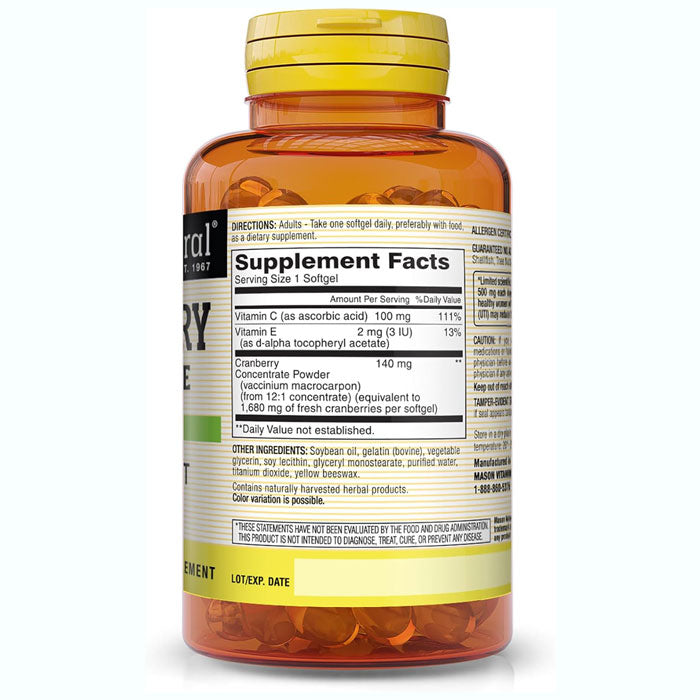 Cranberry Urinary Tract Health Supplement with Vitamin C & E, 90 Count