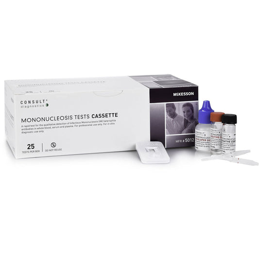 Mono Test Mononucleosis Testing Cassettes, Whole Blood, Serum, or Plasma Samples 25 Tests Per Box