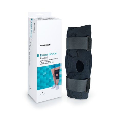 McKesson Wraparound Knee Brace, Hook-n-Loop Strap Closure with D-Rings Left or Right Knee