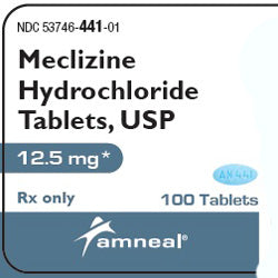 Meclizine Hydrochloride Tablets 12.5 mg by Amneal 100 Count (RX)