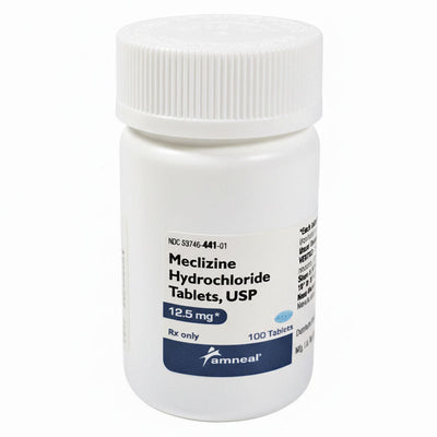 Meclizine Hydrochloride Tablets 12.5 mg by Amneal 100 Count (RX)
