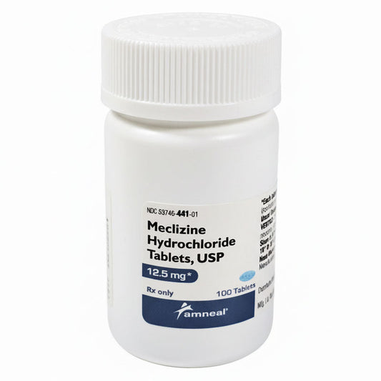 Meclizine Hydrochloride Tablets 12.5 mg by Amneal 100 Count (RX)