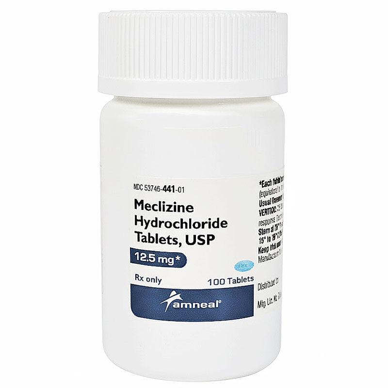 Meclizine Hydrochloride Tablets 12.5 mg by Amneal 100 Count (RX)