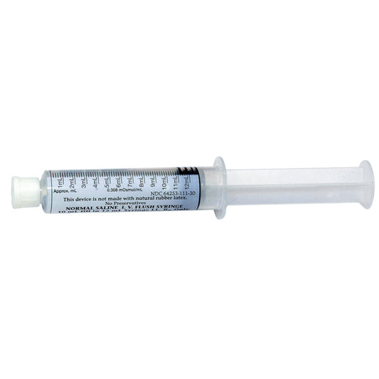 IV Flush Sodium Chloride 0.9% Prefilled Syringes 10 mL fill in 12 mL x 60/Box