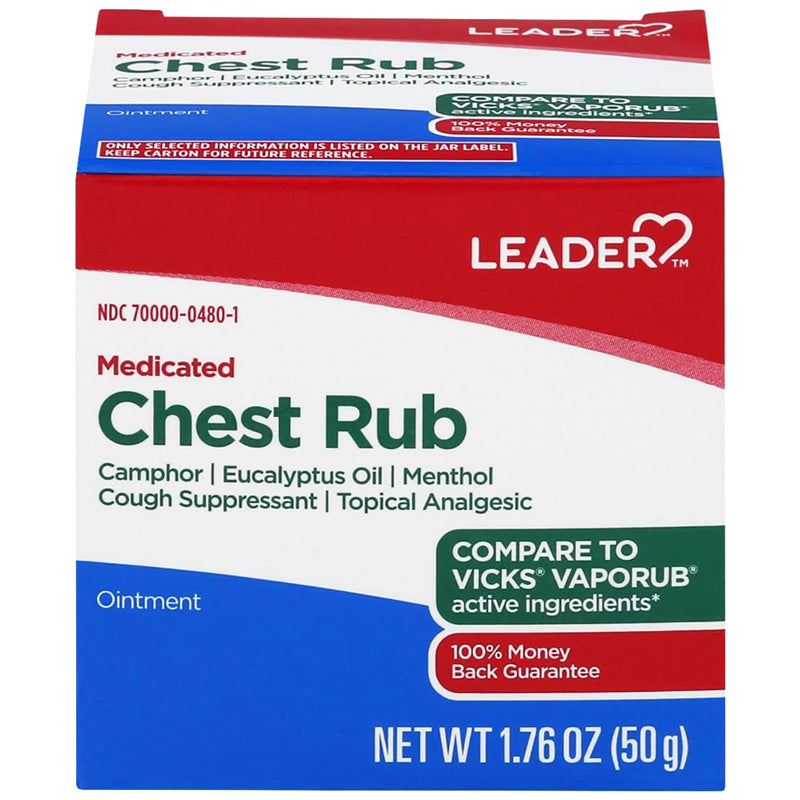 Medicated Chest Rub Ointment with Camphor, Menthol & Eucalyptus Oil 1.76 oz