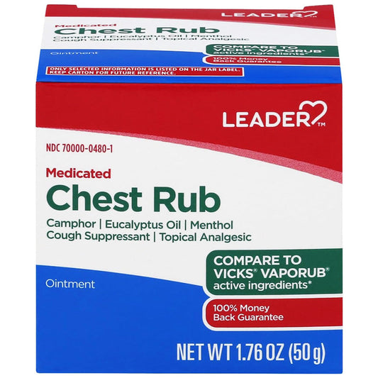 Medicated Chest Rub Ointment with Camphor, Menthol & Eucalyptus Oil 1.76 oz