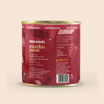 Meetha Paan Mints | 100% natural - Betel leaves, Sweet dates, Saunf & Elaichi | 2 units x 90gms