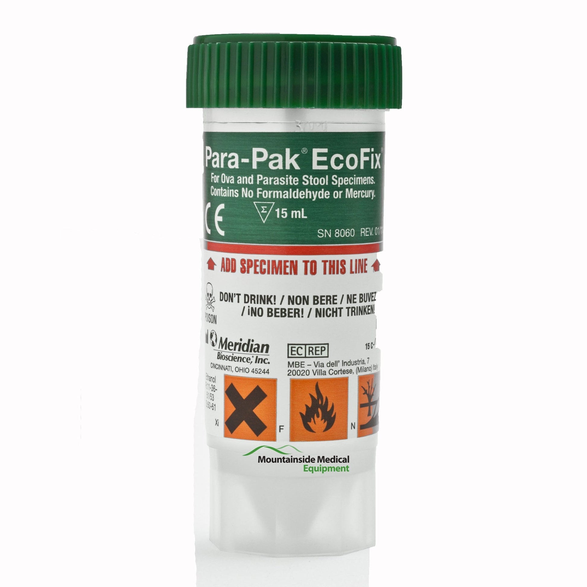 Stool Collection Enteric Plus Transport Vial System w/ pH Idicator, 20/pk