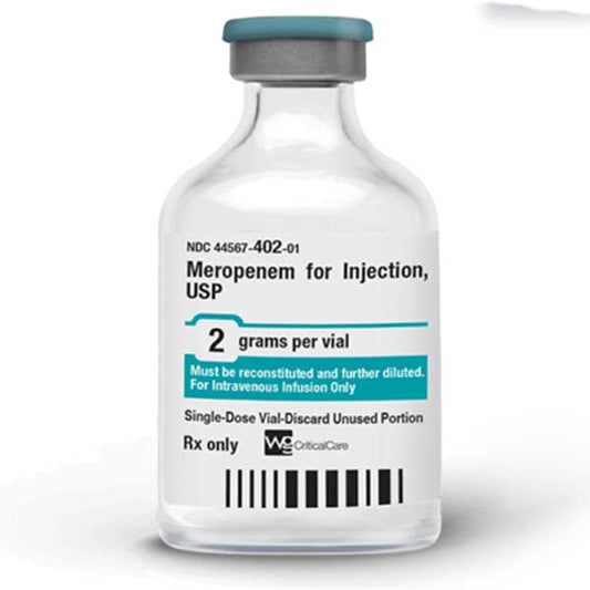 Meropenem Injection Powder Vial 2 gram x 6/Box (RX)