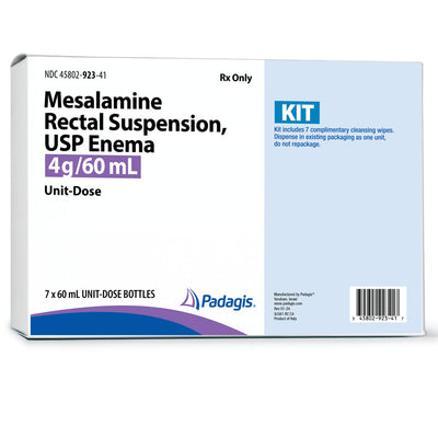 Mesalamine Rectal Suspension Enema Kit Unit Doses Bottles 60 mL x 7/Box