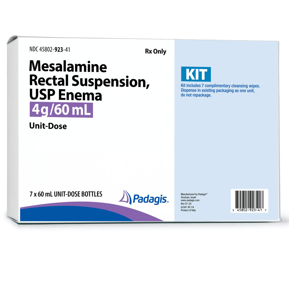 Mesalamine Rectal Suspension Enema Kit Unit Doses Bottles 60 mL x 7/Box