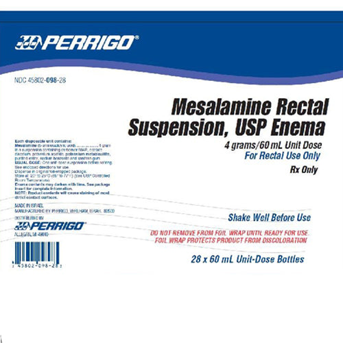 Mesalamine Rectal Suspension Enema Kit 4 grams per 60 mL x7/Pack