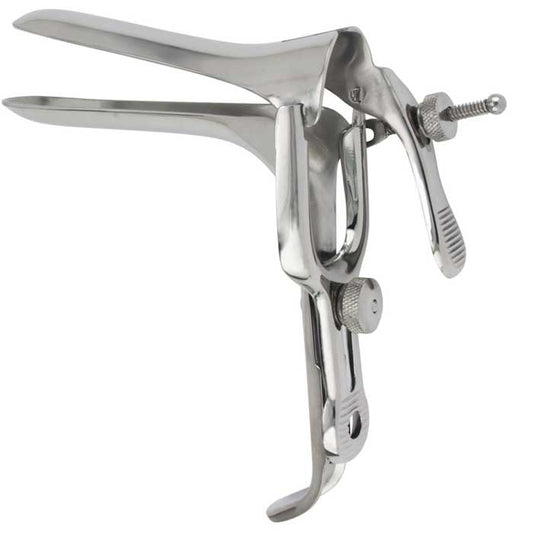 Metal Vaginal Speculum Pederson-Style Double Blade Duckbill Reusable Without Light Source Capability, Office Grade