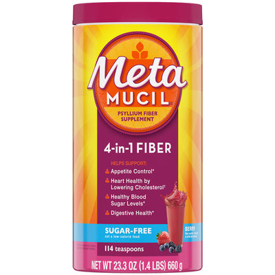 Metamucil Psyllium Fiber Sugar Free Powder with Berry Burst Flavor