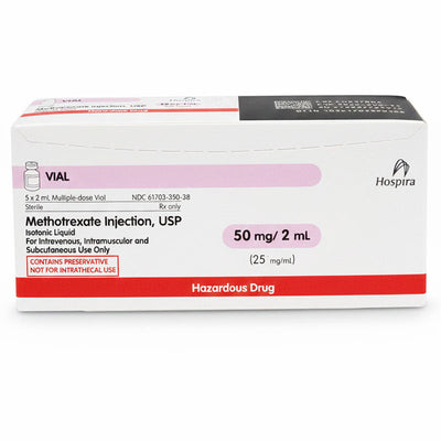 Methotrexate Sodium Injection 50 mg Per 2 mL (25 mg/mL) Multi-Dose Vials 2 mL x 5/Pack (RX)