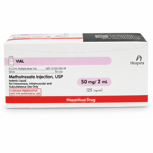 Methotrexate Sodium Injection 50 mg Per 2 mL (25 mg/mL) Multi-Dose Vials 2 mL x 5/Pack (RX)