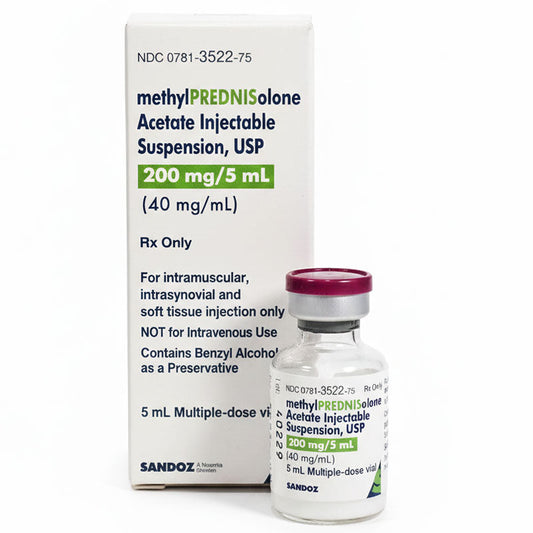 Methylprednisolone Acetate Injection 200 mg/5 mL (40 mg/mL) Multiple-Dose Vial 5 mL (Rx)