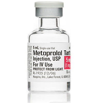 Metoprolol Tartrate Injection 5 mg/ml Vials 10/Box Pfizer Hospira (RX)