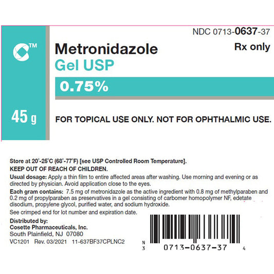 Metronidazole Gel 0.75% Topical-Use 45 grams (Rx)