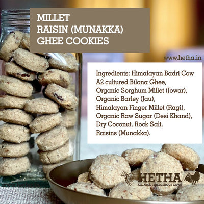Hetha Millet Raisin (Munakka) Cookies with Ghee