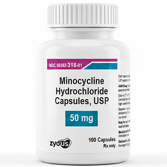 Minocycline 50 mg Capsules for Acne (RX)