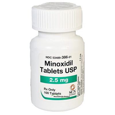 Minoxidil Tablets 2.5 mg by Sun Pharmaceutical 100 Count (RX)